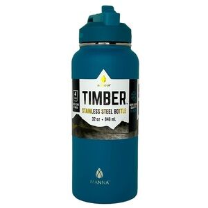 MANN TIMBER Stainless steel bottle Leak-proof straw 32 oz. Turquoise NEW